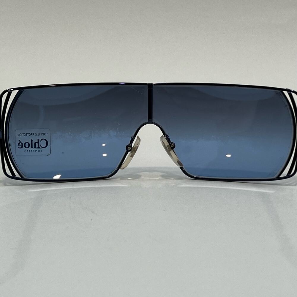 NWOT Chloe Vintage Deadstock Panoramic Sunglasses Blue Gradient Lens - Picture 10 of 10
